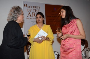 Anil Dharker, Deepti Salgaoncar and Durva Gandhi at launch of Secrets of the Art Millionaires, Goa